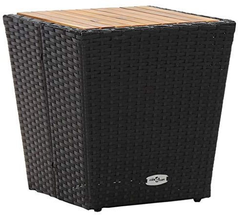CIADAZ Sidobord, brickbord, blompall, nattduksbord, soffbord, vardagsrum, nattstativ, svart 41,5 × 41,5 × 43 cm poly rotting och massivt trä