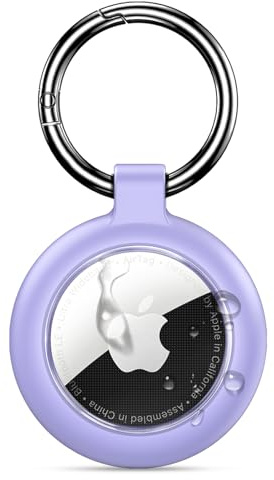 Inesore Hängsmycke för Apple AirTag, kolfibertexturdesign, vattentätt, repbeständig med nyckelring, lila