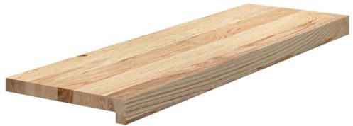 vidaXL Peldaños de escalera 4 uds madera maciza 80x25x2 cm, peldaño de escalera, peldaño de escalera de roble, alféizar de ventana