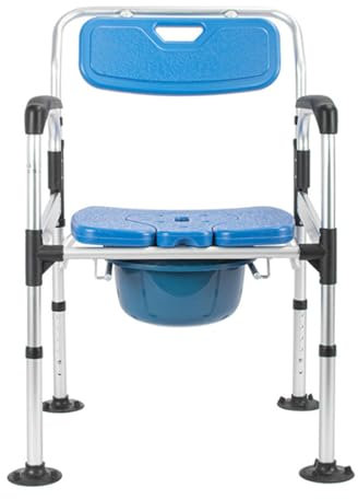Toilettenstuhl Für Senioren-Bequem Duschstuhl -Drinnen Duschstuhl,Höhenverstellbar 42.5-55.5 cm,Tragfähigkeit 150 kg für Patienten Senioren Behinderte Schwangere