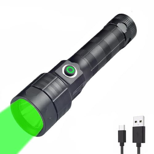 LUXJUMPER Linterna de luz verde, 520 nm, 5 modos de luz verde para caza, taza de luz, foco, cerdo, coyote, varmint, luz depredador, luz verde para pesca de flecha, caza, observación