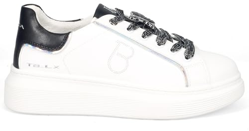 Tosca Blu Sneaker da Donna Fenice in Pelle Bianca con Farfalle di Strass Nere - Fenice 025 00A - Taglia 38