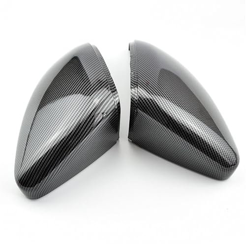 Auto Spiegelkappen Für VW Für Golf 7 Mk7 7.5 Für Gtd Für Gti Für Touran L Für E-Golf 2012-2020 Seitenspiegel-Abdeckkappen Leuchtend Schwarze Rückspiegelabdeckung 2 Stück Seitenspiegel Abdeckkappen(Car