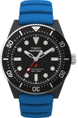 Timex Analog kvarts armbandsur för män djupvatten Reef, blå, TU, snodd