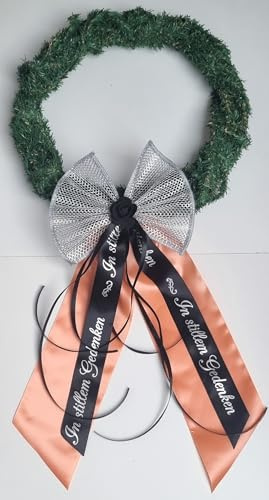 CaPiSo 20 x 40 cm - Pour couronne de deuil - Décoration funéraire - Sans couronne (abricot-noir)