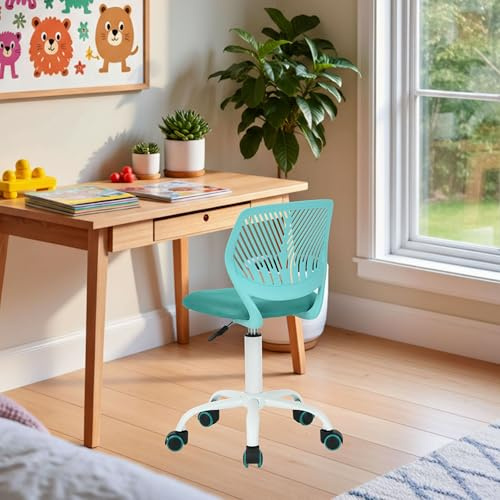 FurnitureR Silla Infantil Regulable en Altura para Escritorio, Silla ergonómica con Respaldo y reposabrazos, Silla giratoria con 5 Ruedas, para niños de 3 a 10 años, soporta hasta 100 kg