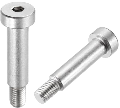 sourcing map 2 bulloni a spalla in acciaio inossidabile 304, 10 mm, diametro spalla 35 mm, lunghezza spalla M8 x 1,25, filettatura esagonale, bulloni a spalla per industrie di macchinari per