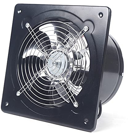 TTISJHK frånluftsfläkt 25 cm 80 W 2 800 RPM med backventil, 7 vingar, väggfläkt, köksfläkt, badrum, fläkt, industrifläkt, tyst fläkt för kök, badrum, verkstad