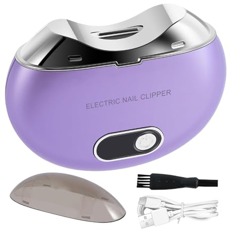 Tagliaunghie Elettrico - Tagliaunghie USB 12 cm, Tagliaunghie di precisione, strumento silenzioso, modellatore digitale portatile, tampone di sicurezza | Trimmer regolabile a luce per i viaggi quot