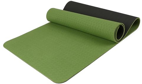 SPYMINNPOO Esterilla de Yoga TPE de 1/4 de Pulgada, Estera de Ejercicio Antideslizante Extragruesa de 72x24 Pulgadas con Cinturón Elástico para Gimnasio en Casa, Pilates y Entrenamiento Físico