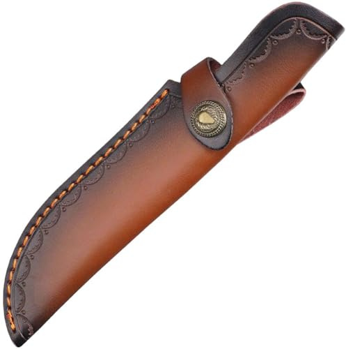 Brxmpn Custodia per Coltello in Pelle di Vacchetta, Fodero per Coltello in Pelle, Borsa Portacoltelli per Campeggio, Pesca E attività All'aperto, Protezione per Coltelli