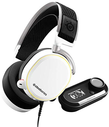 SteelSeries Arctis Pro + GameDAC Wired Gaming Headset - Certified Hi-Res Audio - Dedicated DAC and Amp - for PS5/PS4 and PC - White