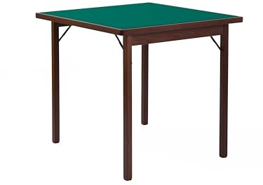 Karn Tavolo da Gioco Pieghevole Classic – Tavolo Carte Poker 90x90 in Legno Faggio Massello con Panno Verde – Salvaspazio Made in Italy