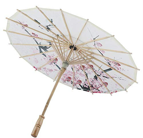 Parapluie en Papier huilé, Petit Format Classique Fait à la Main Huile Papier Parapluie Art Chinois Danse de Bambou Artisanat Parapluie Fleur de Prunier