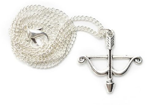 Miniblings Pfeil Bogen Schütze Halskette 45cm versilbert | Halsschmuck, sorgfältig in Berlin gefertigt, mit Sternzeichen und Jagd