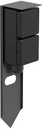 ledscom.de Presa di corrente da giardino PIWI con picchetto a terra per esterni, IP44, a 2 vie, acciaio inox, antracite, angolare, 30 cm