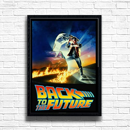 Zurück in die Zukunft 80er Jahre Filmdruck Vintage Nostalgischer Film Gerahmtes Poster in A4 und A3 Größenoptionen Tolles Zuhause, Pub, Café, Bar Dekoration Wandkunstdruck Holzrahmen (nur Druck, A4)