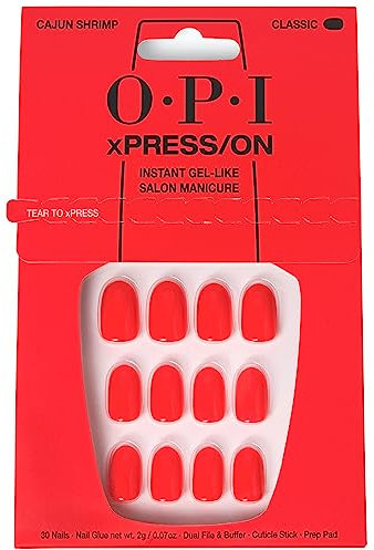 OPI xPRESS/ON French Press | Faux ongles press-on French manucure, courts, forme ronde | Avec colle pour ongles | Longue tenue, réutilisables, respectueux des ongles.