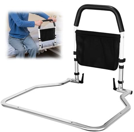 Sponda Letto Anziani Portatile, Pieghevole Sponde per Letti per Adulti, Sbarre per Letto per Anziani Disabili Gravidanza, Barriere per Letto Regolabile in Altezza, Anticaduta Sponde Letto