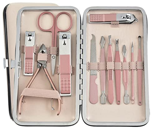 Kit de Manicura Sistemas de uñas de acero inoxidable Conjunto de cuidados de la mano Clippers de uñas Conjunto de herramientas de uñas de 18 piezas Conjunto de cuidado de uñas Adecuado for viajes al a