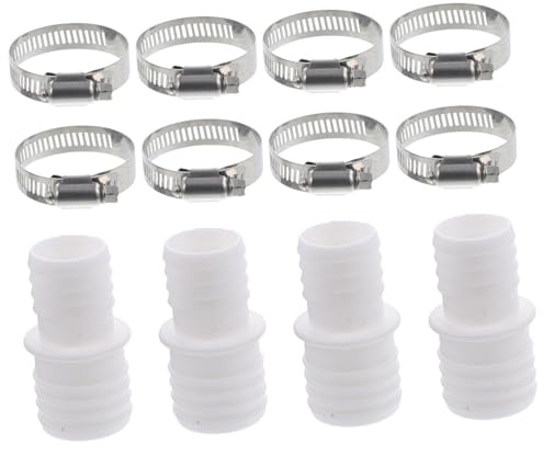 Gatuida Pool Hose Adapter Connector Set 32mm to 38mm 4 Plastic Couplers and 8 Stainless Steel Clamps for Swimming Pool Cleaning Vacuum Hose Accessories
