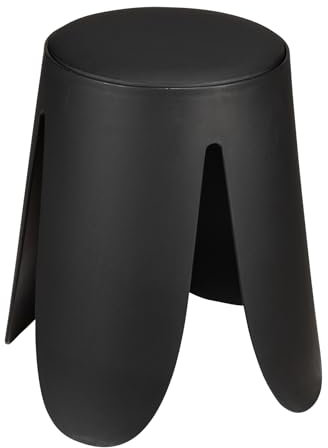 WENKO Badhocker Mod. Comiso, belastbar bis 180 kg, mit gepolsterter Sitzfläche und rutschsicheren Füßen, Ø 44,5 x 46 cm, Schwarz