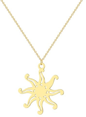 GZHENGZG Herren Halsketten und Damenschmuck Sun Charm Halskette für Frauen Einfacher Stil Modeschmuck Kettenglieder Anhänger Halskette Geschenk