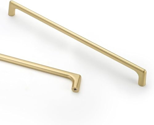 SYZOW 6 Pack Cabinet Handles Brushed Brass Modern Handles Furniture Handles, 320mm Hole Spacing Door Handles, Brushed Brass Kitchen Cupboard Handles