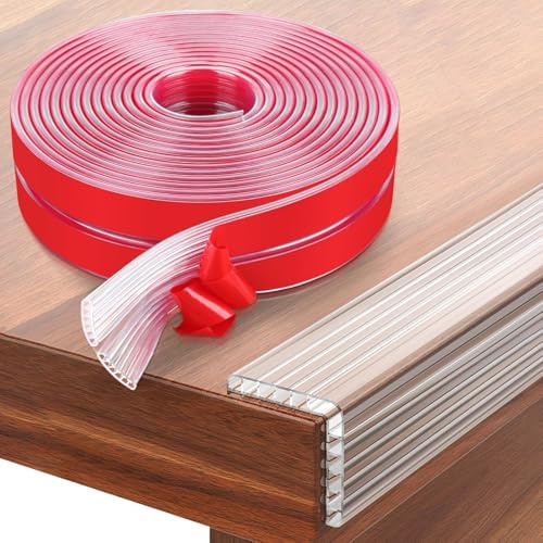 Kantenschutz Baby Transparent, 2M Langer (1cm breiter) Eckenschutz für Babys, Eckenschützer für Möbel, Sicherheitspuffer für Ecken und Kanten, transparentes Baby Proofing-Stoßfängerkissen