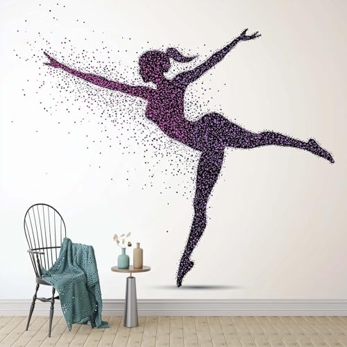 Carta da parati da parete con ballerina ad acquerello, 200 x 140 cm, carta da parati fotografica per camera da letto e cameretta dei bambini, decorazione artistica da parete per soggiorno, sala giochi