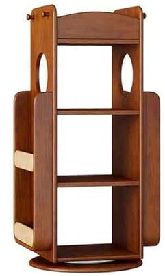 LWZQRVCT Drehbarer Bücherregal-Turm, Drehbares Bücherregal Aus Massivem Holz, Bodenstehendes Bücherregal, Aufbewahrungsregal for Schlafzimmer, Kinderzimmer, Wohnzimmer, Heimbüro(Color1,48x48x109cm)