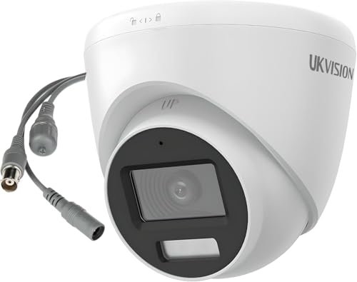 UKVISION 3K TVI Security Camera, 2.8mm Lens, Built-in Microphone, Smart Hybrid Light, IP67 Waterproof, Indoor/Outdoor Dome Camera