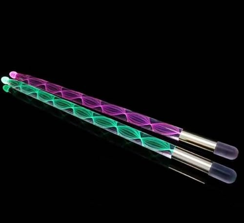 Schlagzeugstöcke Leuchtende Drumsticks 5A Drums LED Leuchten,(Silver,Ghost style)
