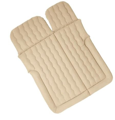 Uppblåsbar Säng För Bil, Campingmatta För Suv, Flockad Pvc-luftmadrass, Läckageskydd Med Dubbelventil, Uppblåsbar Säng För Bagageutrymmet (Beige Size 1)
