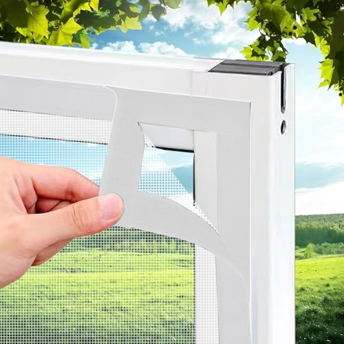 White Fly Screen Roller Blind for Cellar Windows 190x190 cm Insect Protection Durable Window Screen for Frame Easy to Install Ideal for Home & Basement Use