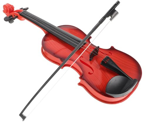 SUPVOX Violino Giocattolo per Corde Simulato con Suono Batteria Strumento Musicale Didattico per Principianti Versione Desktop Realistica per Ragazzi e Ragazze