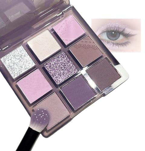Purple Eyeshadow Palette | Dreamy Purple Eyeshadow Palette | Matte & Glitter Shades, Highly Pigmented, Long-Lasting, Waterproof, Blendable - Ideal for Girls & Women