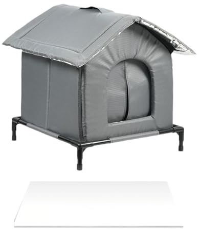 perfk Maison pour Chat Extérieur Hiver, Niche pour Chat Exterieur, Cabane Chat Exterieur Facile à Laver, Résistante à l'hiver Imperméable, pour Animaux Domestiques Errants et Chats Domestiques, S