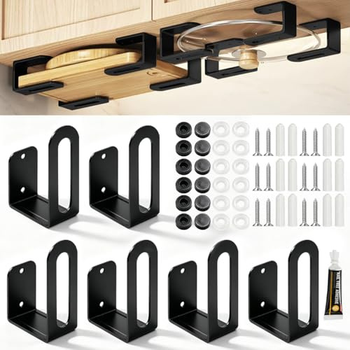 HINATDD 6 Soporte para Tabla de Cortar Cocina Debajo del Armario, Negro