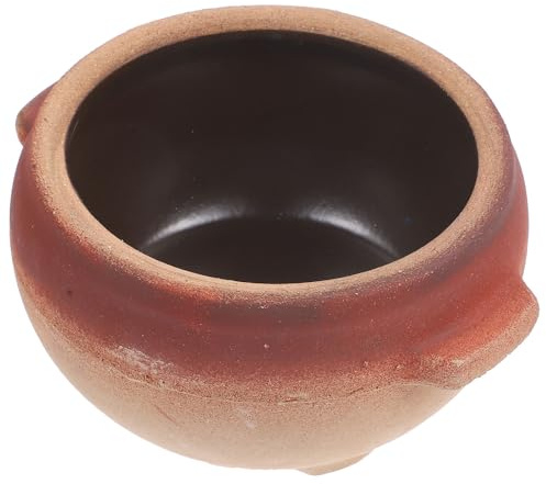 OSOLADY Cazuela de Barro para Cocinar Fideos de Arroz y Estofados, Olla Resistente al Calor 700 Ml sin Tapa, Utensilio Esencial para Cocina Casera y Comercial