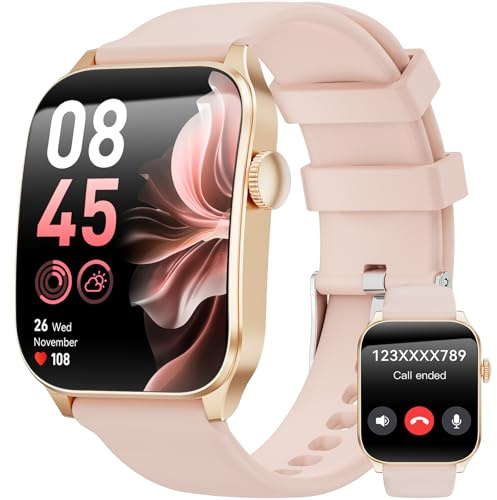 Reloj inteligente para mujer con efecto/respuesta de llamadas, pantalla curva HD de 1,91 pulgadas, reloj de fitness con sueño/pulsómetro, 110 + rastreador de actividad, impermeable IP67 Smartwatch