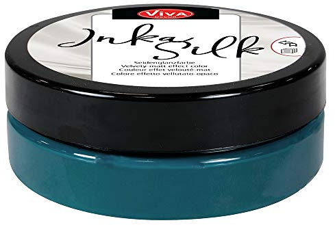 Viva Decor Inka Silk (Petrol, 62,5g) sofort trocknende Farben zum Basteln und Malen z. B. auf Beton, Ton, Pappe, Holz, Kerzen usw. - Farbe auftragen - polieren - fertig!