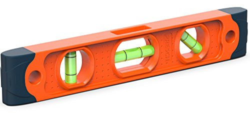 Presch Wasserwaage Klein Magnetisch 230mm - Unzerbrechliche Magnetwasserwaage mit 3 Libellen für den Profi auf dem Bau