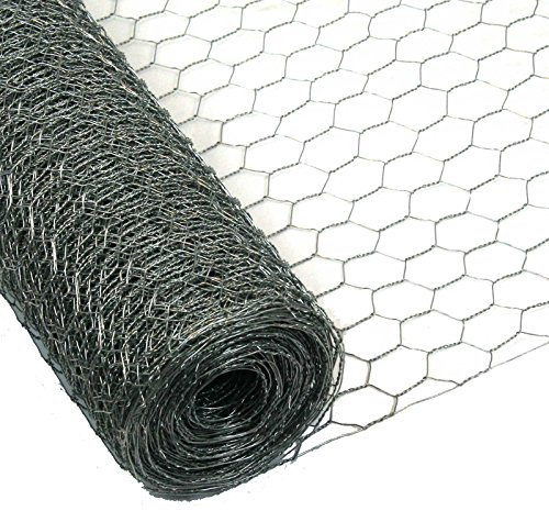 Garmix Rollo de 25 metros alambre de malla hexagonal alambre Aves Valla Valla Malla 0.8 mm 25 mm (120cm x 50m)