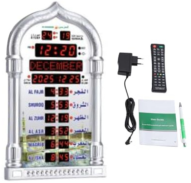 VIFERR muslimsk väckarklocka, automatisk muslimsk islamisk klocka AZAN bet alarm med EU-kontakt