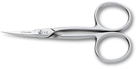 3 Claveles Tijeras curvas cutículas con punta delgada y afilada, 10 cm - 4, Brillo (28086)