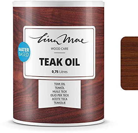 Olio per Teck con Finitura Naturale All’acqua - Protezione e Restauro del Legno di Teak All'esterno Ideale per Sedie e Tavoli da Giardino, Sedie a Sdraio e Mobili (750 ml, Teak)