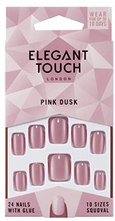 Elegant Touch Colour False Nails - Pink Dusk (Squoval)