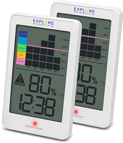 Explore Scientific Thermo-Hygrometer mit Schimmel- und Temperaturalarm - 2er Set