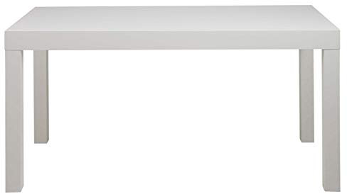 Designer Esstisch Angela mit seitlicher Schublade, 150 x 80 x 76 cm, Weiß Hochglanz